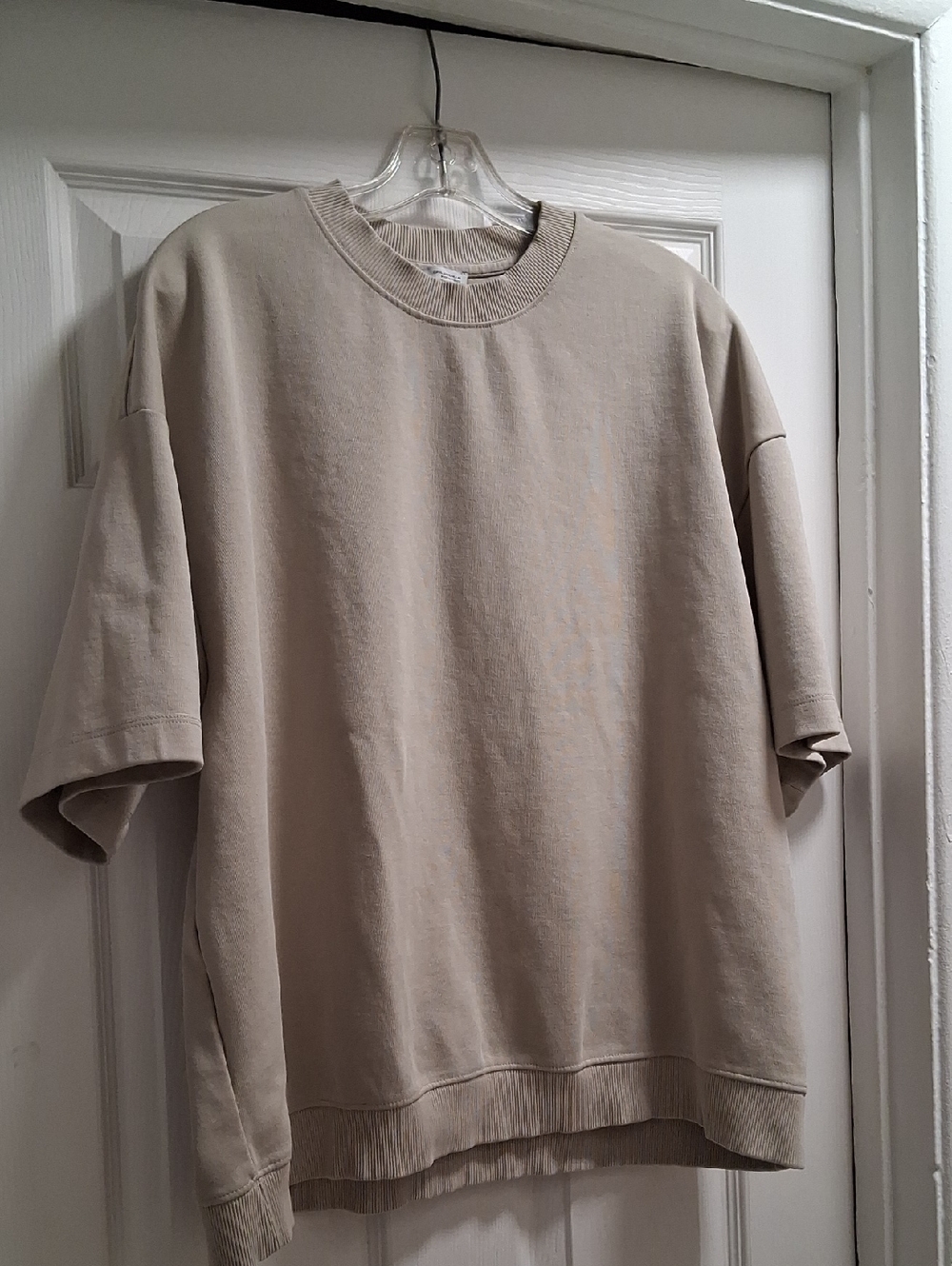 Zara Neutral Beige Crewneck Sweatshirt